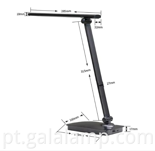 Foldable USB Charging, Desk Lamp with Dimmer Switch